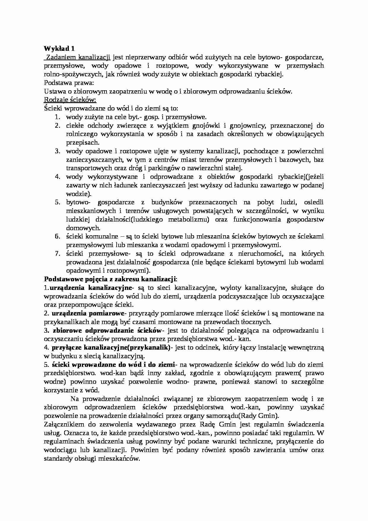 Wodociągi i kanalizacje - kanalizacja podciśnieniowa, przekroje poprzeczne, pompownia kanalizacyjna - strona 1