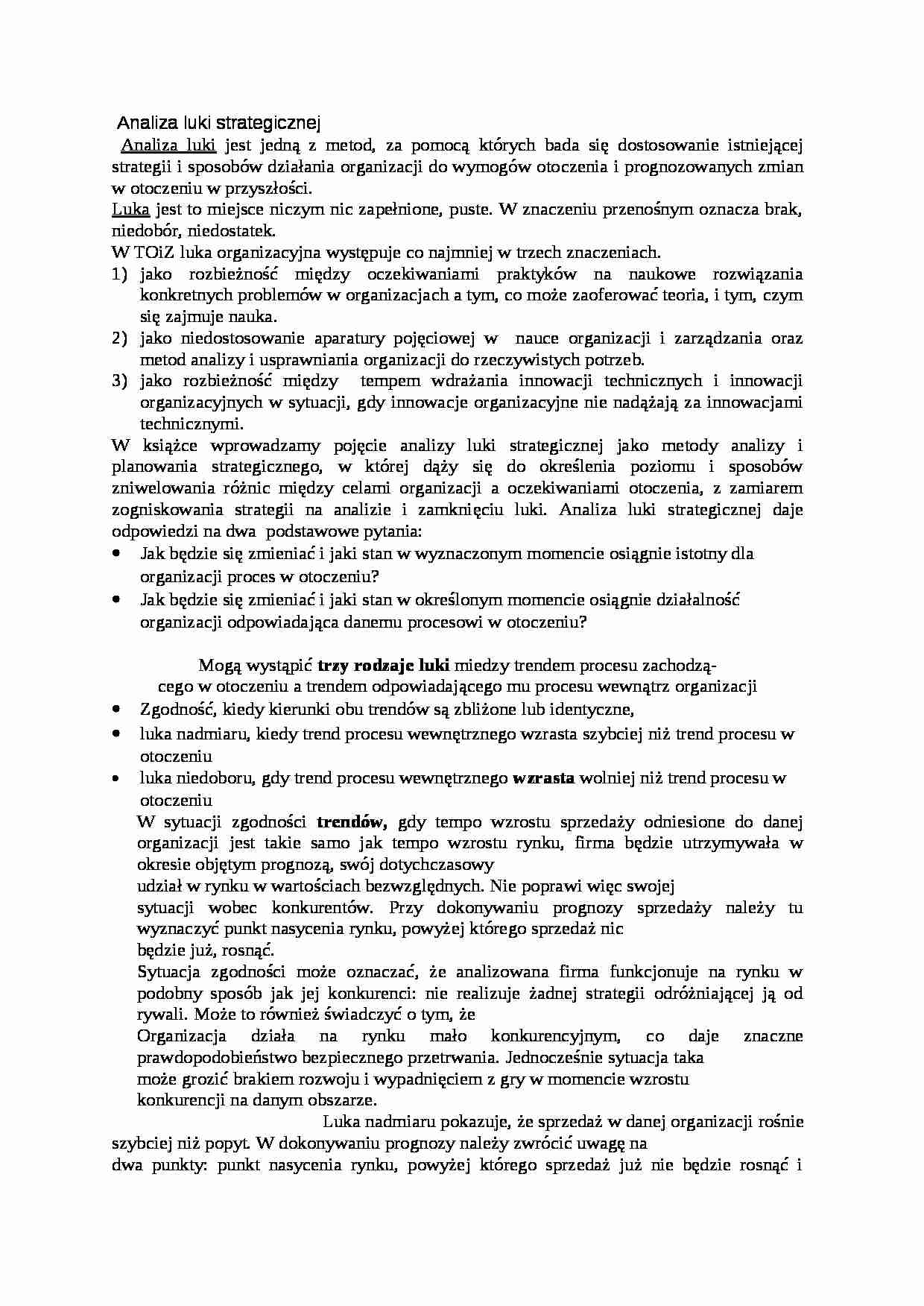 Analiza luki strategicznej - strona 1