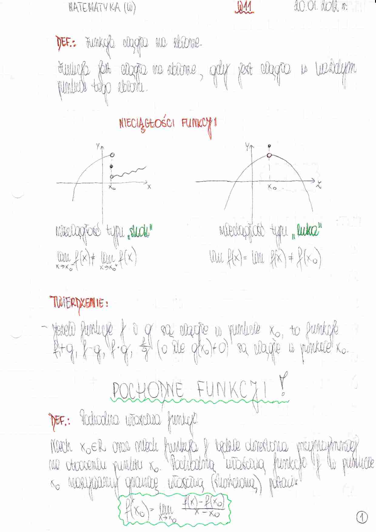 Pochodne, różniczka, ekstremum. - strona 1