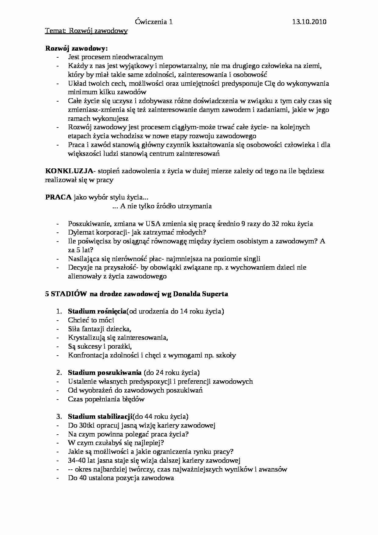 Kariera i trening managerski - ćwiczenia - strona 1