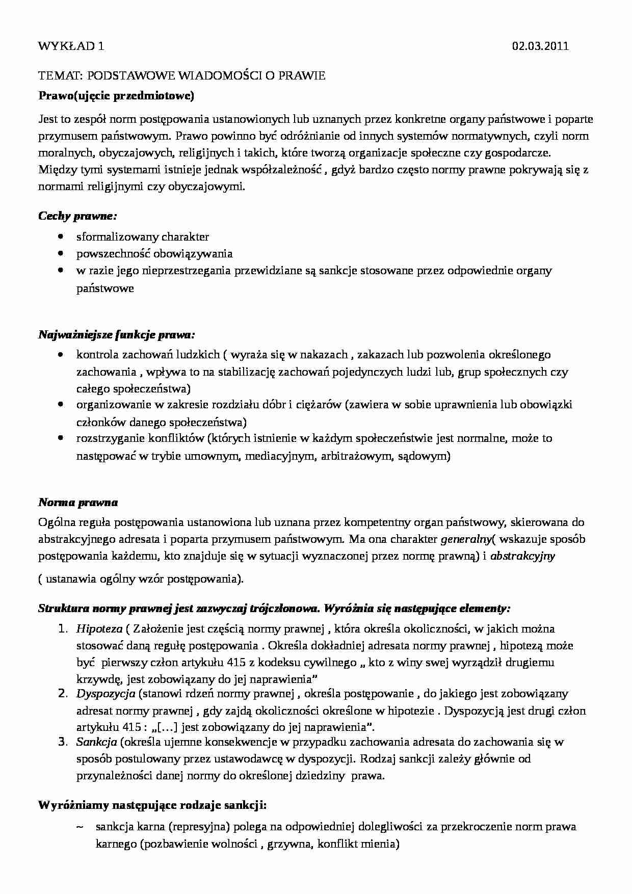 Podstawy prawa w turystyce - strona 1