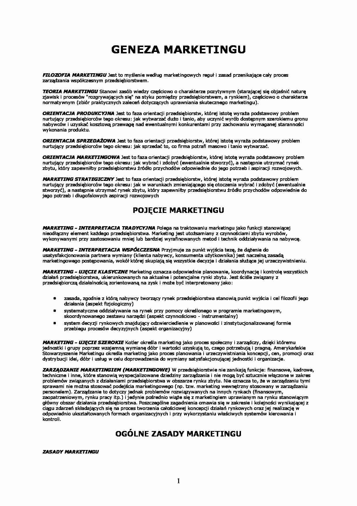 Marketing - zagadnienia ogólne - strona 1