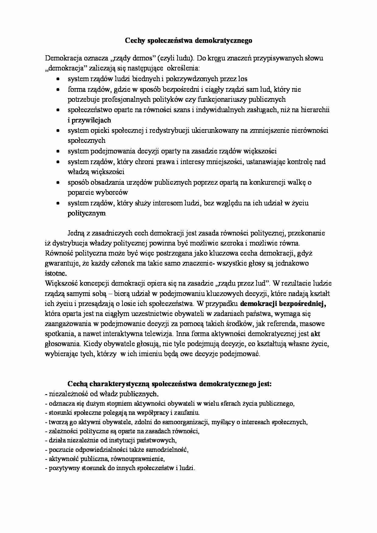 Demokracja polityczna - strona 1