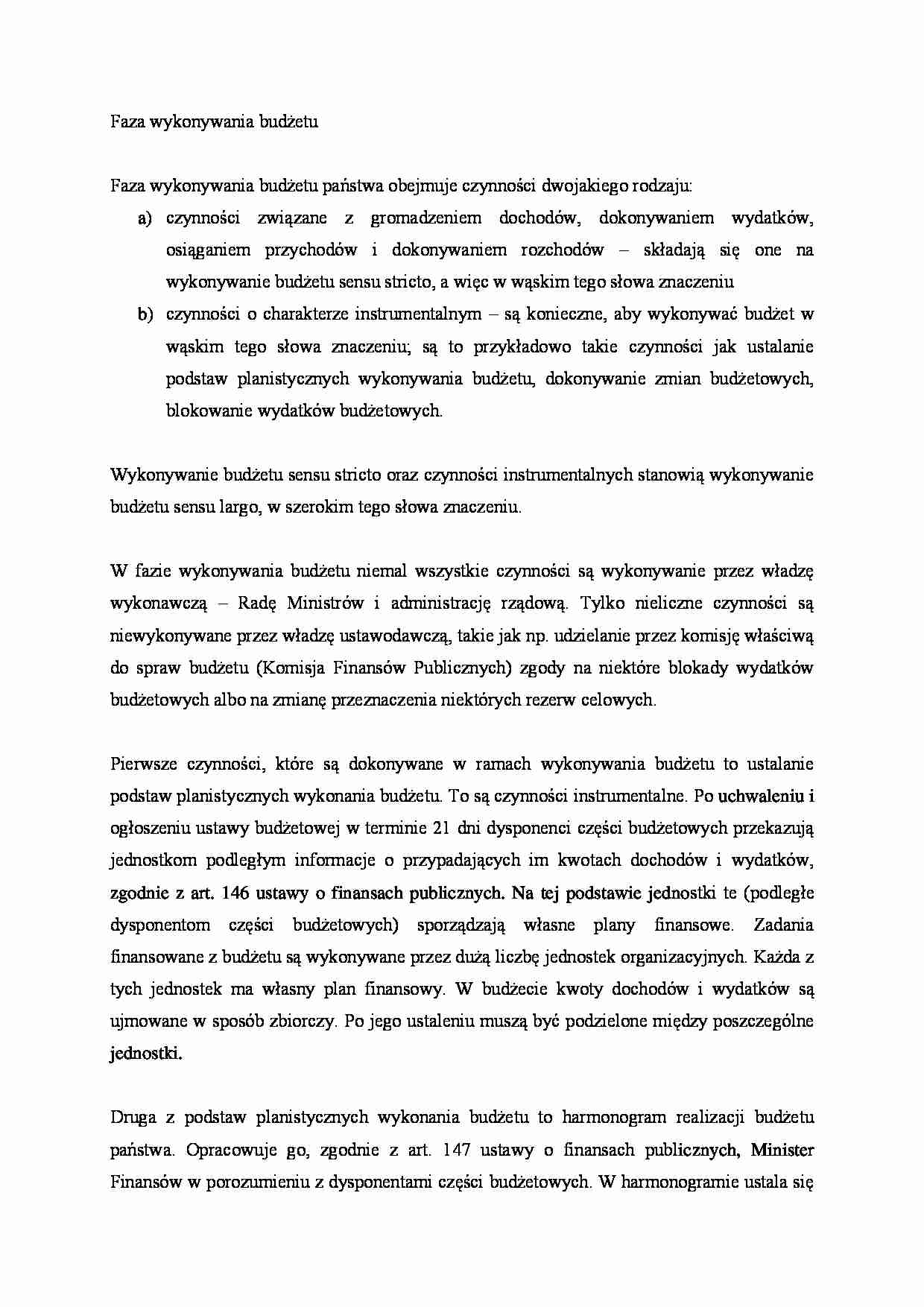 Faza wykonywania budżetu, wykonawcy budżetu. - strona 1