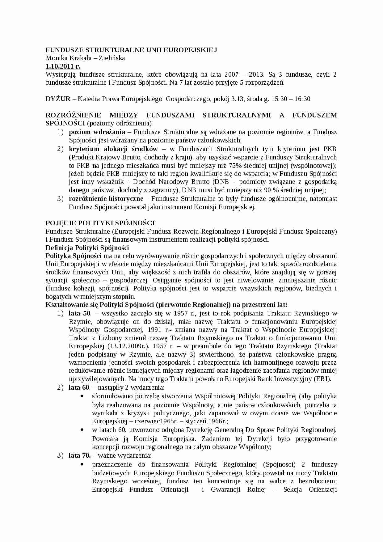 Fundusze strukturalne - wykłady - strona 1