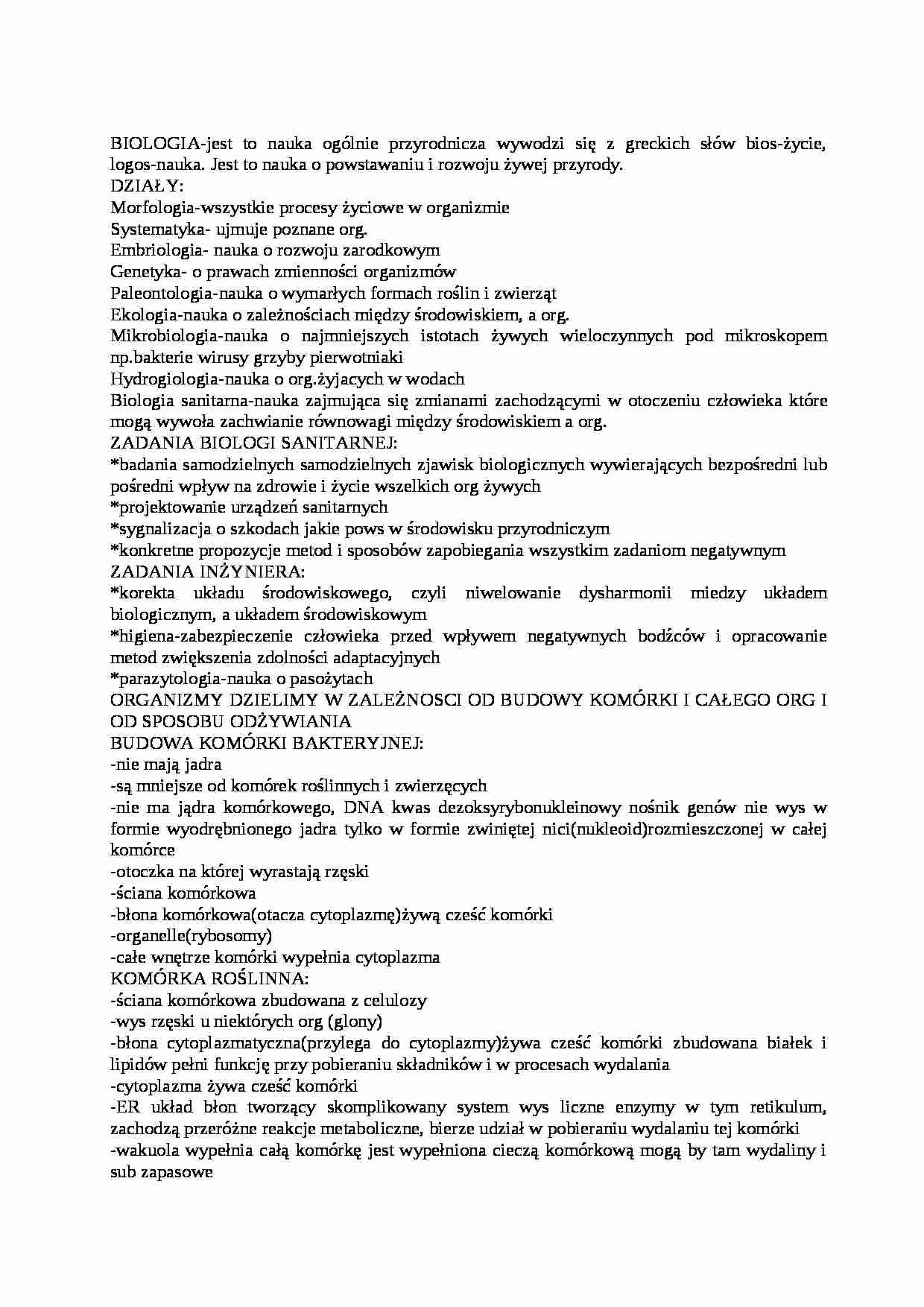Biologia - wykłady - strona 1