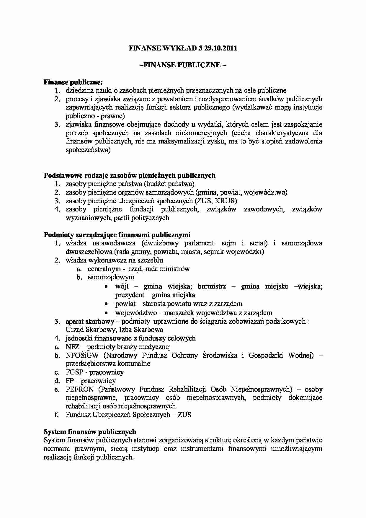 Finanse publiczne.  - strona 1