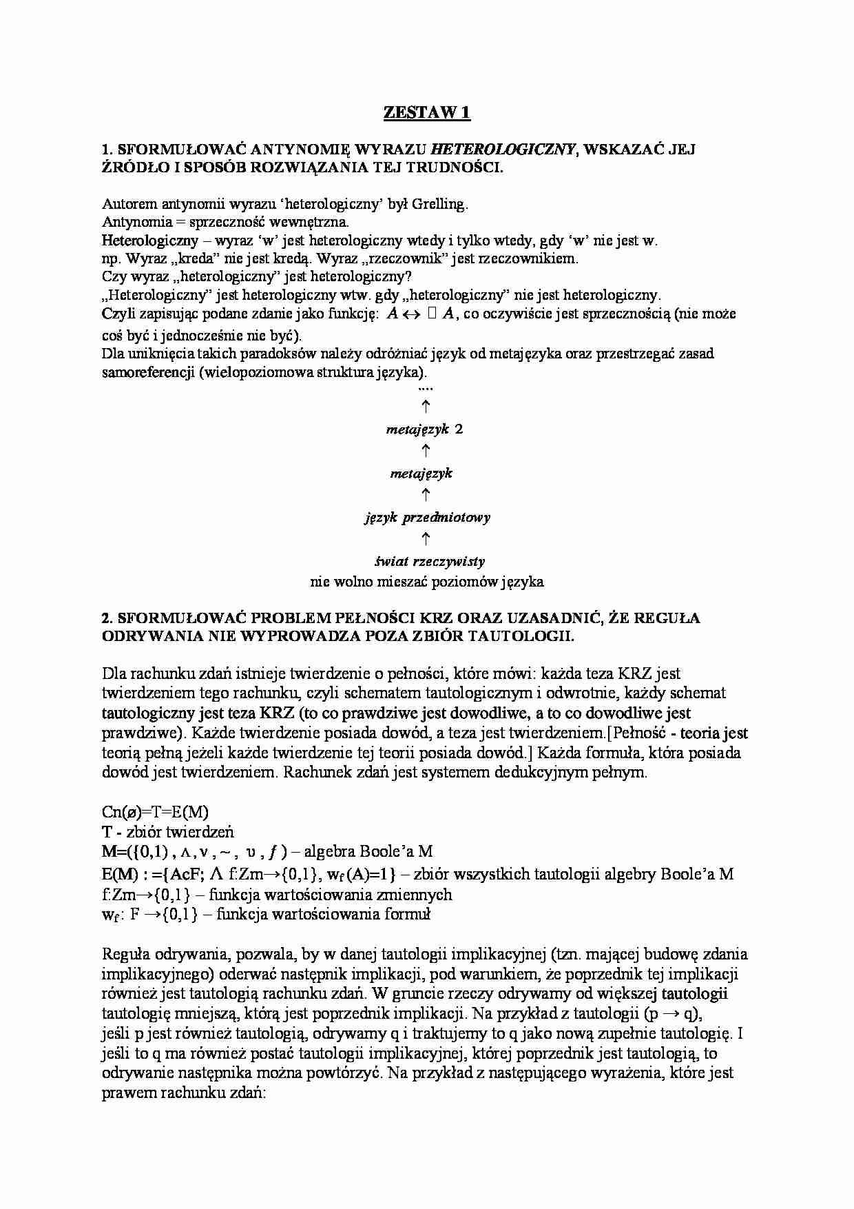 Logika cz. 1 - strona 1