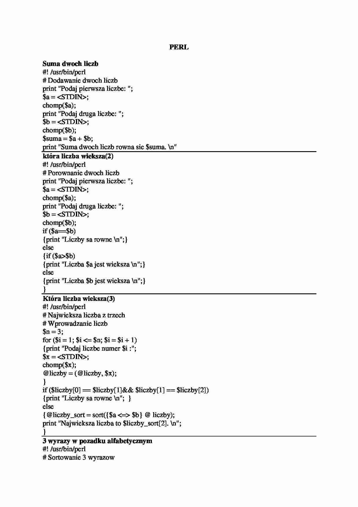Języki oprogramowania - Perl, Linux, HTML - strona 1