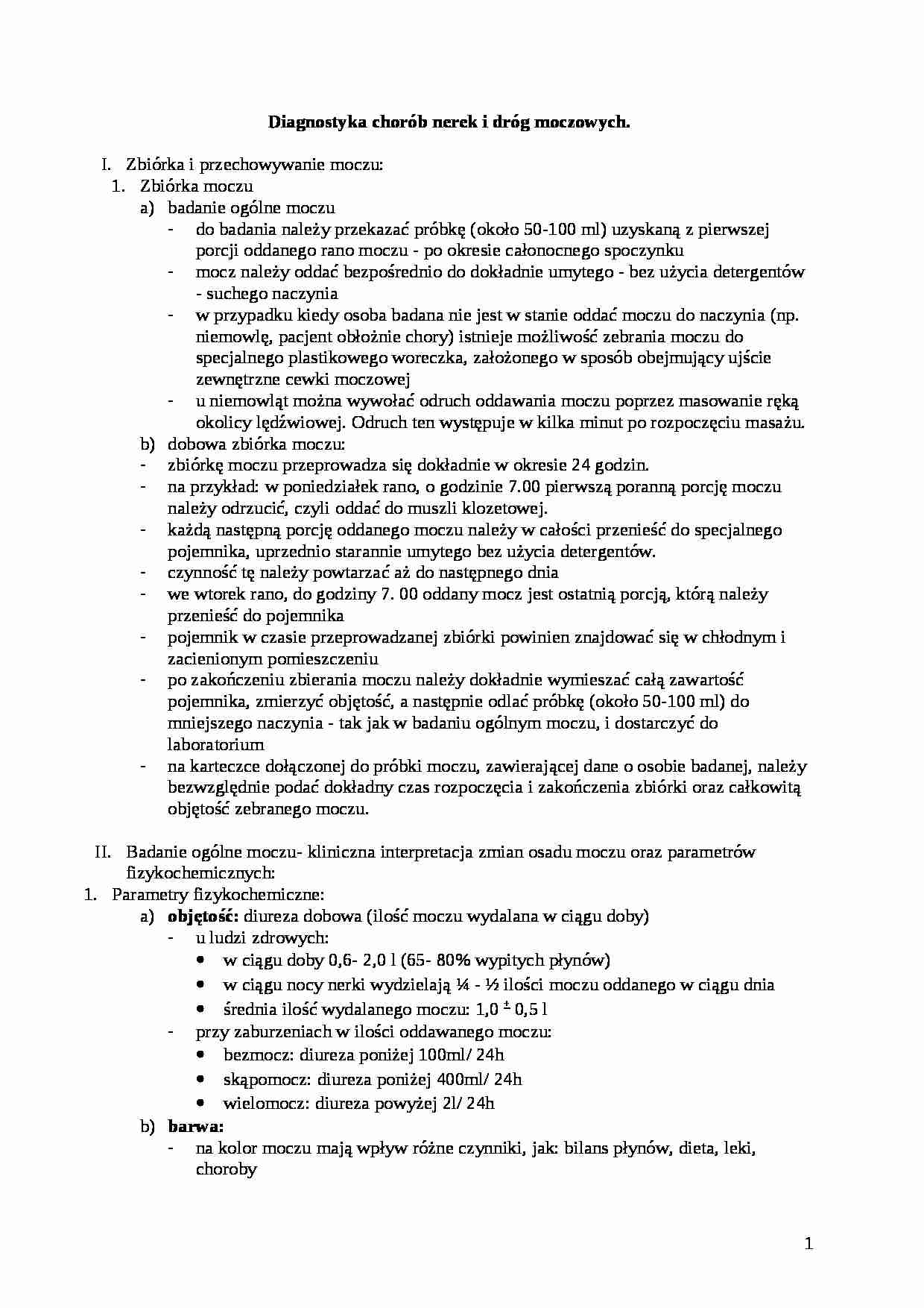 Diagnostyka chorób nerek i układu moczowego - strona 1