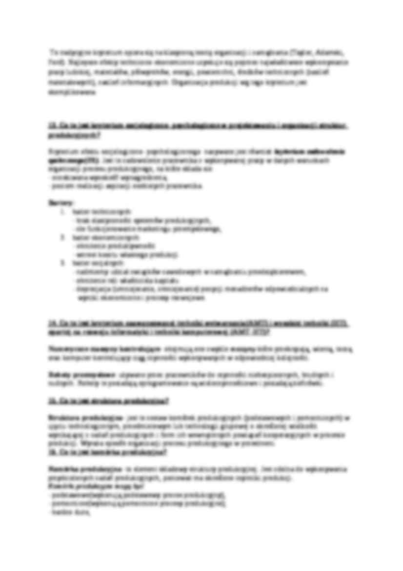 Zarządzanie produkcją - opracowanie pytań - strona 3