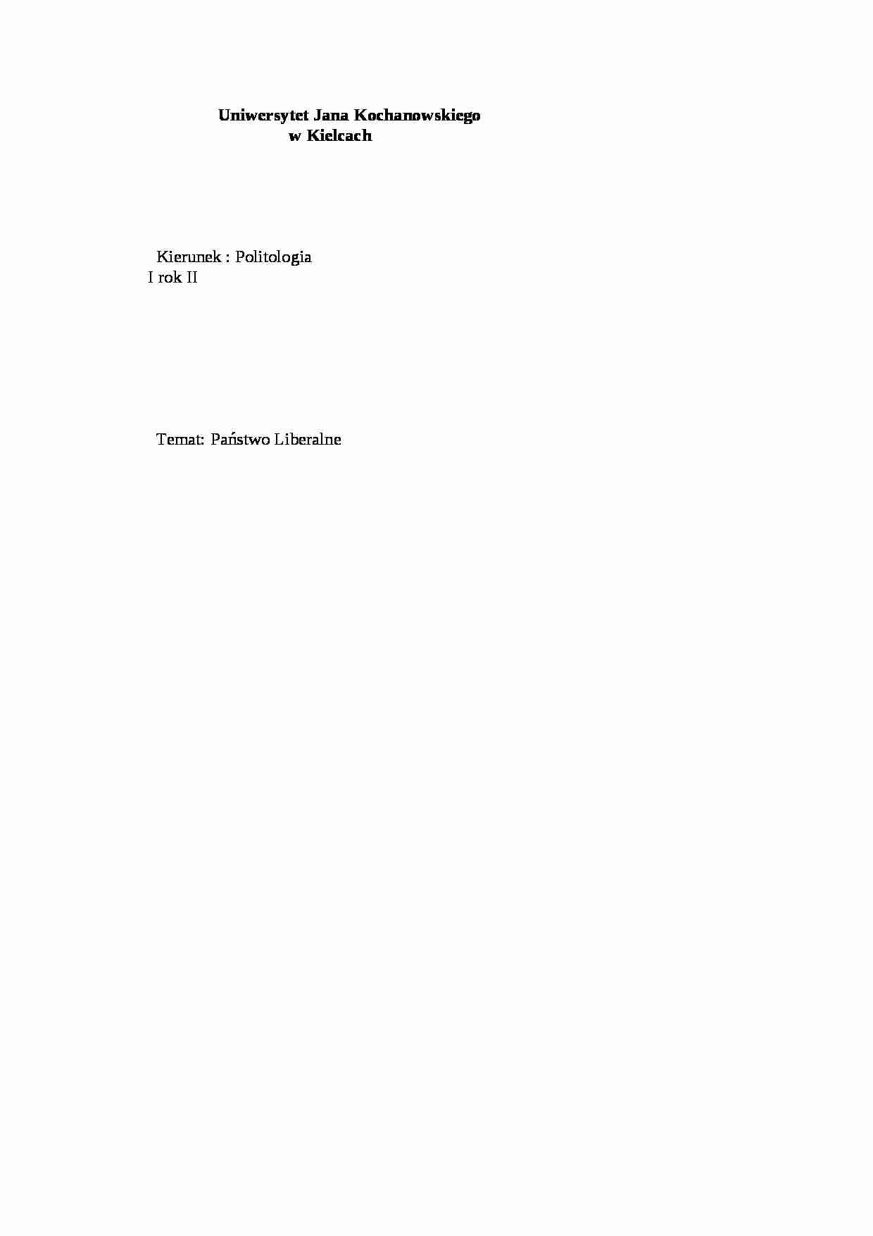 Liberalizm- wypracowanie - strona 1