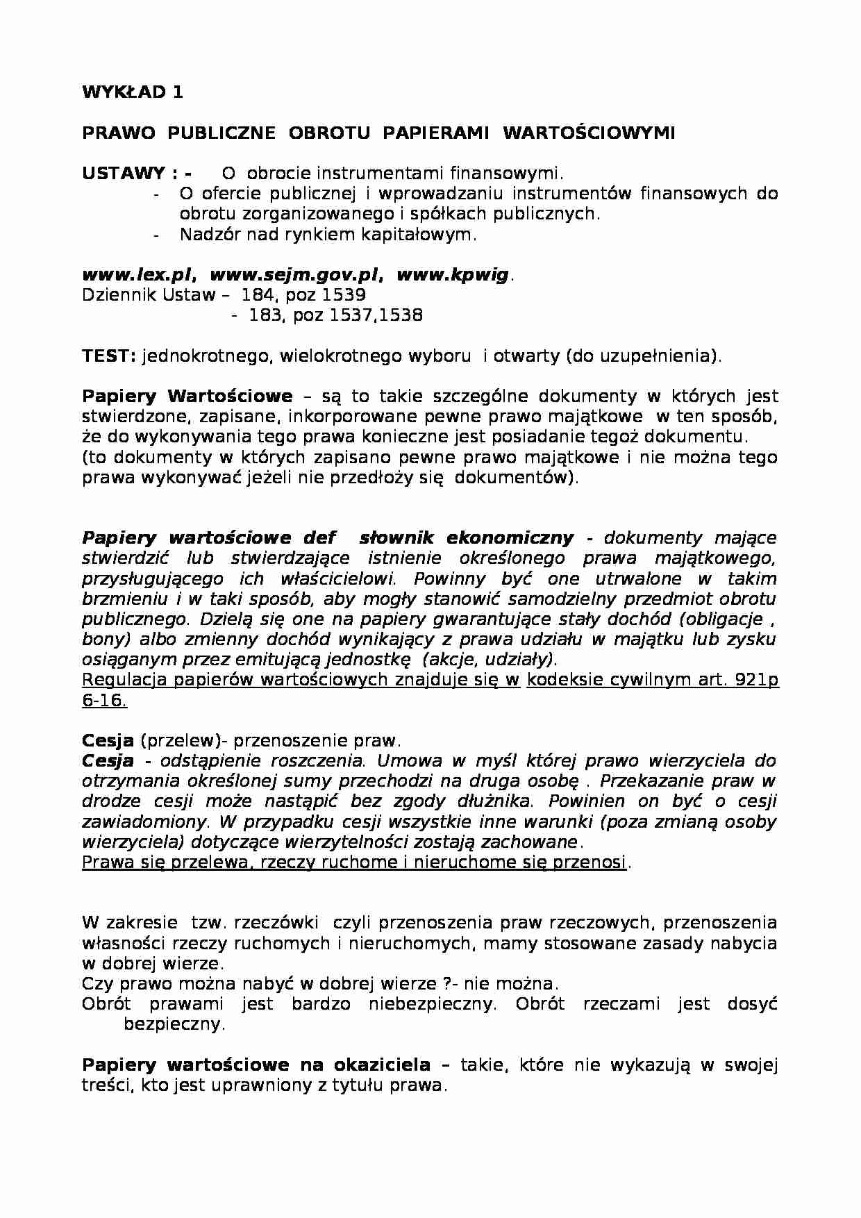 Giełdy i papiery wartościowe - strona 1