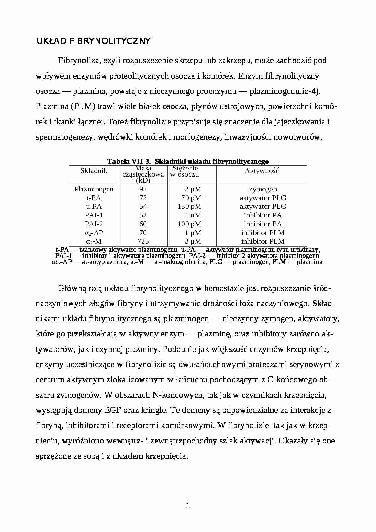 Układ fibrynolityczny - strona 1
