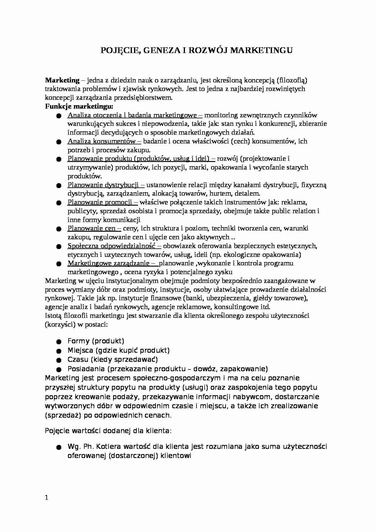 Marketing - proces tworzenia użyteczności - strona 1