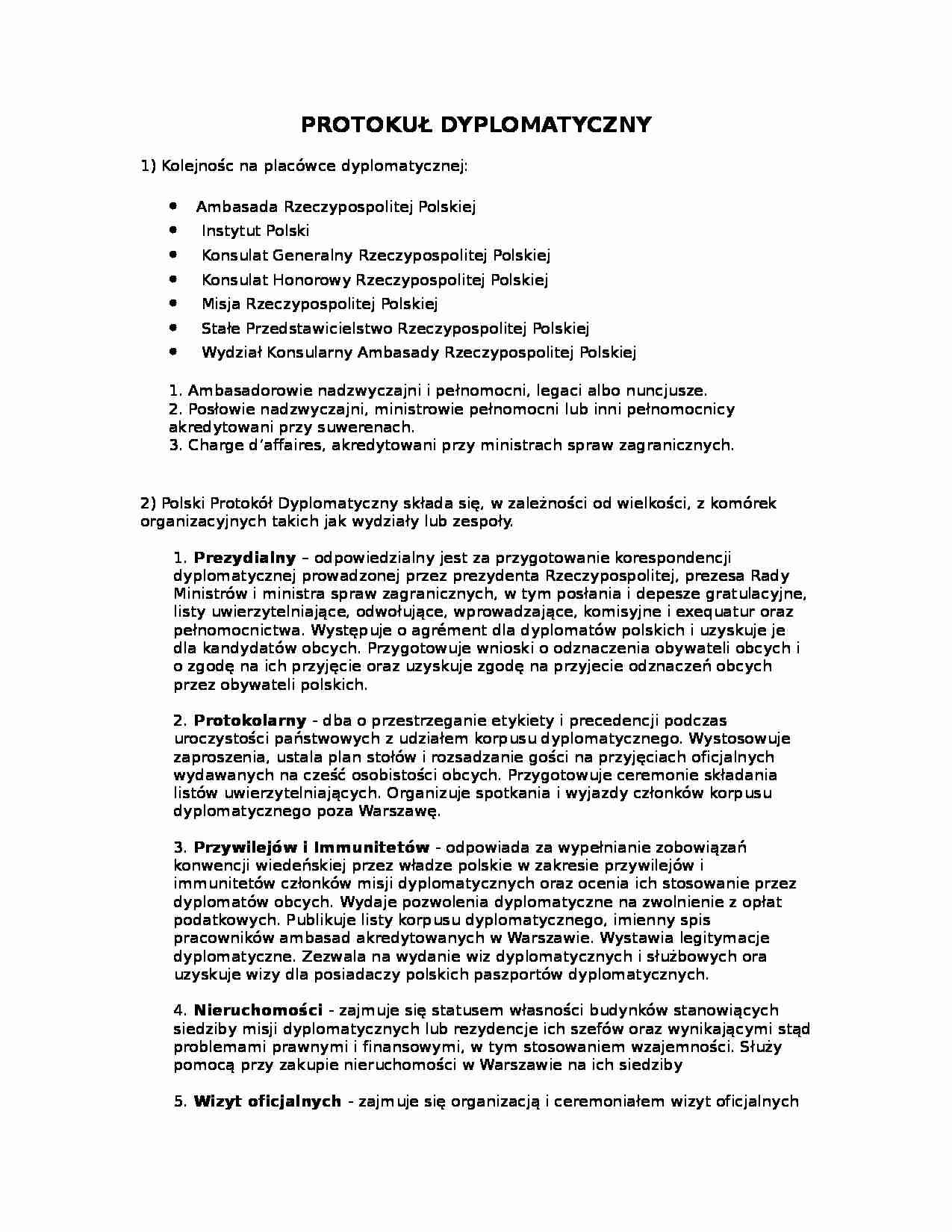Protokól dyplomatyczny - strona 1