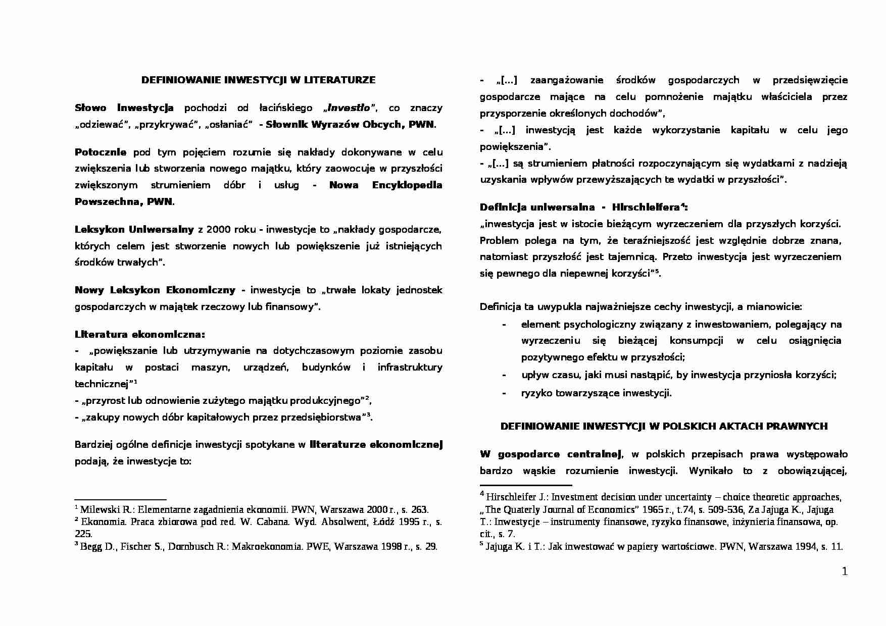 Rachunkowość - inwestycje przedsiębiorstw - strona 1