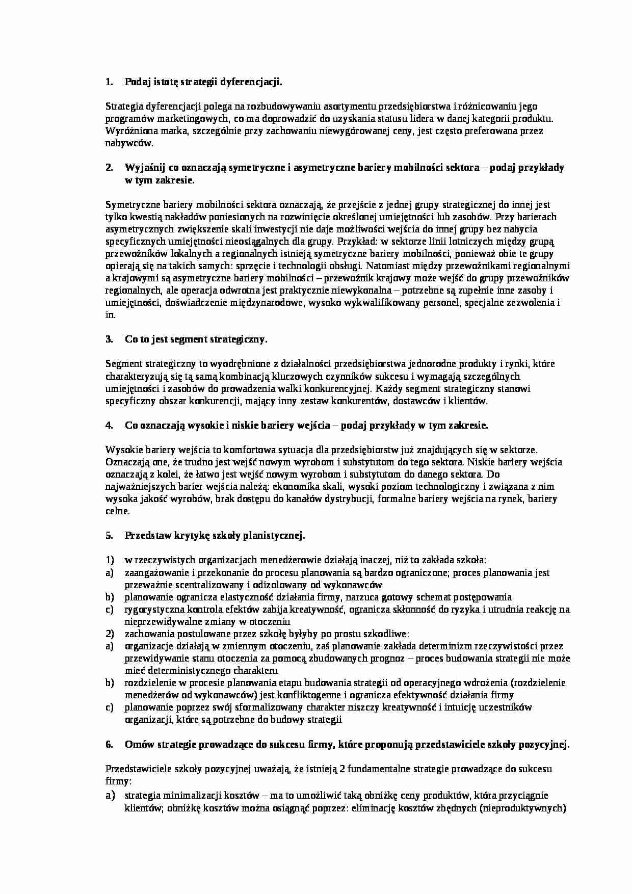 Zarządzanie strategiczne zagadnienia - strona 1