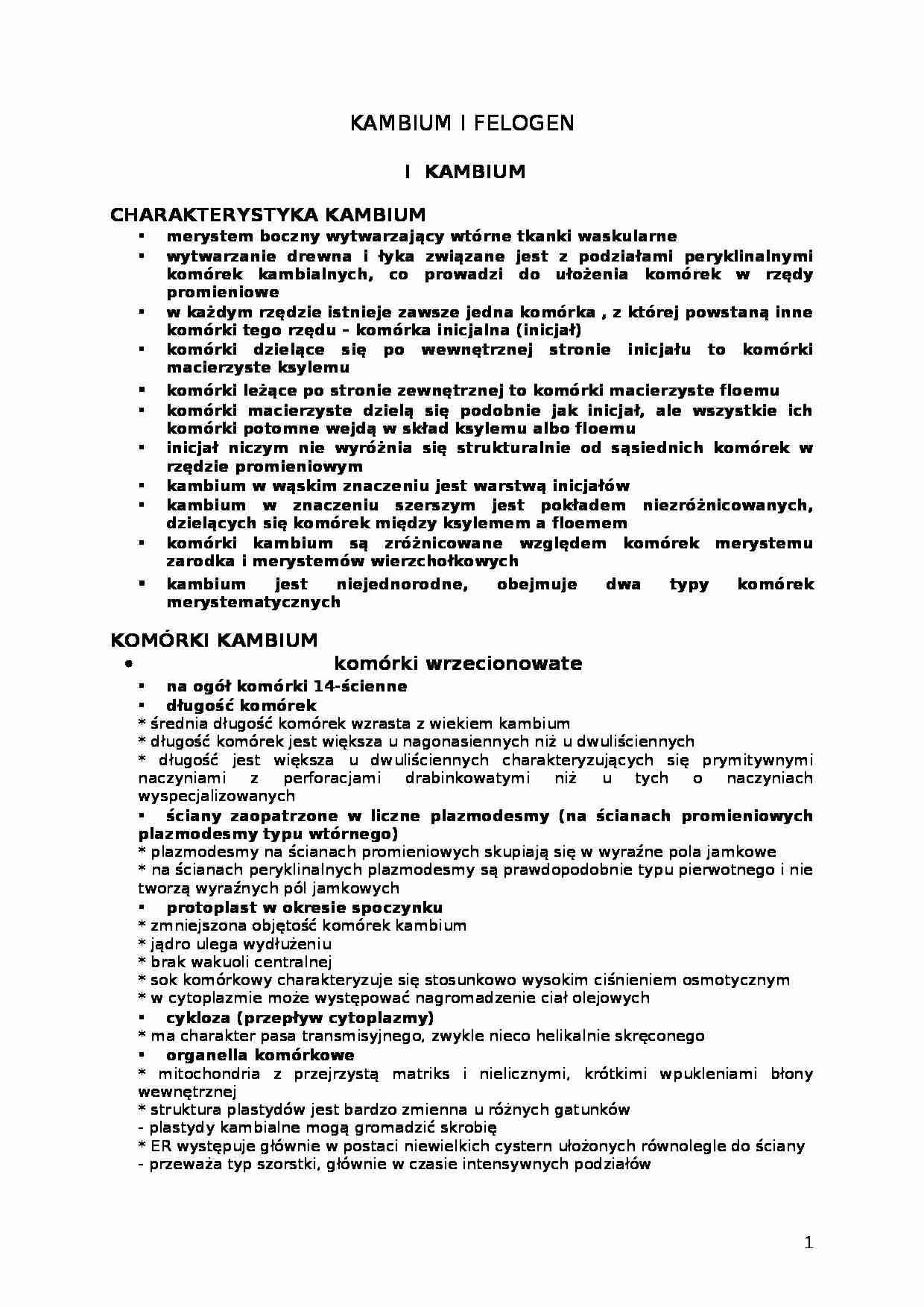 Kambium, felogen i ksylem - strona 1