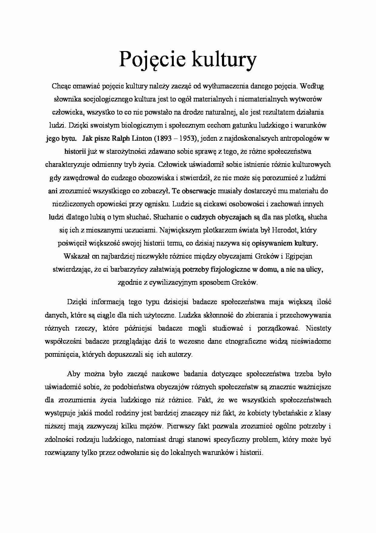 Pojęcie kultury - strona 1