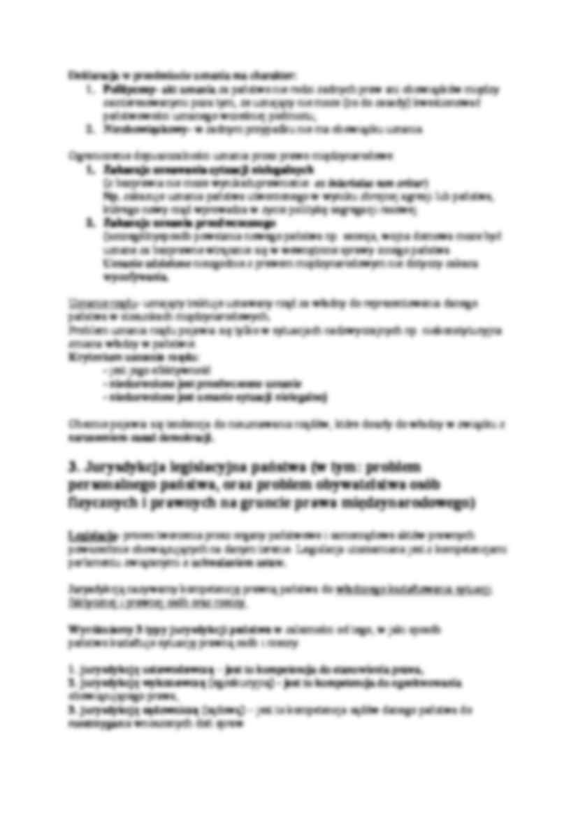 Państwo jako podmiot prawa międzynarodowego. Jurysdykcja państwa. - strona 2