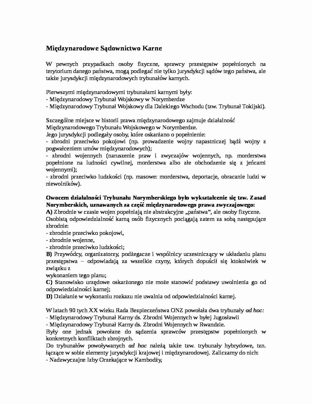 Międzynarodowe Sądownictwo Karne - strona 1