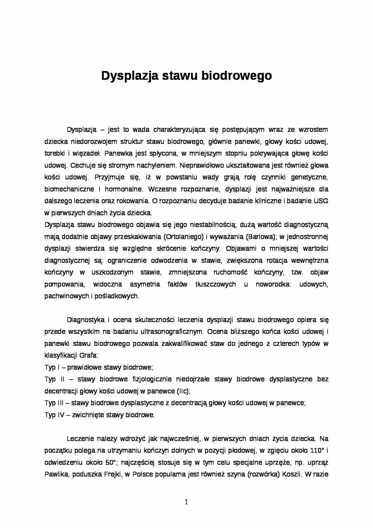 Dysplazja stawu biodrowego - strona 1
