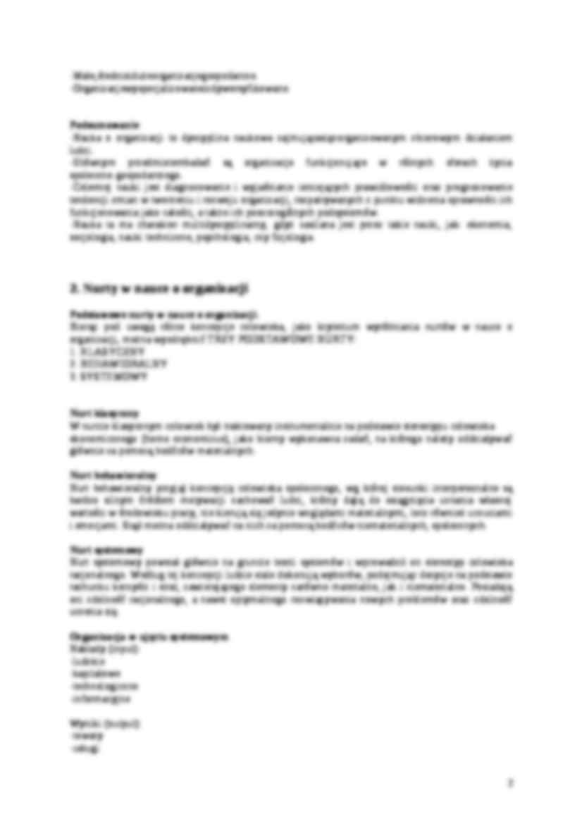 Nauka o organizacji - wykłady - Organizacja nurty - strona 2