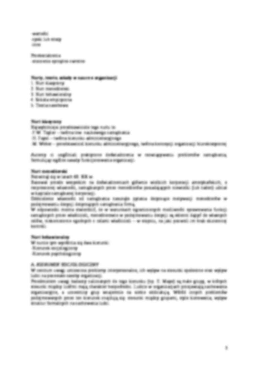 Nauka o organizacji - wykłady - Organizacja nurty - strona 3