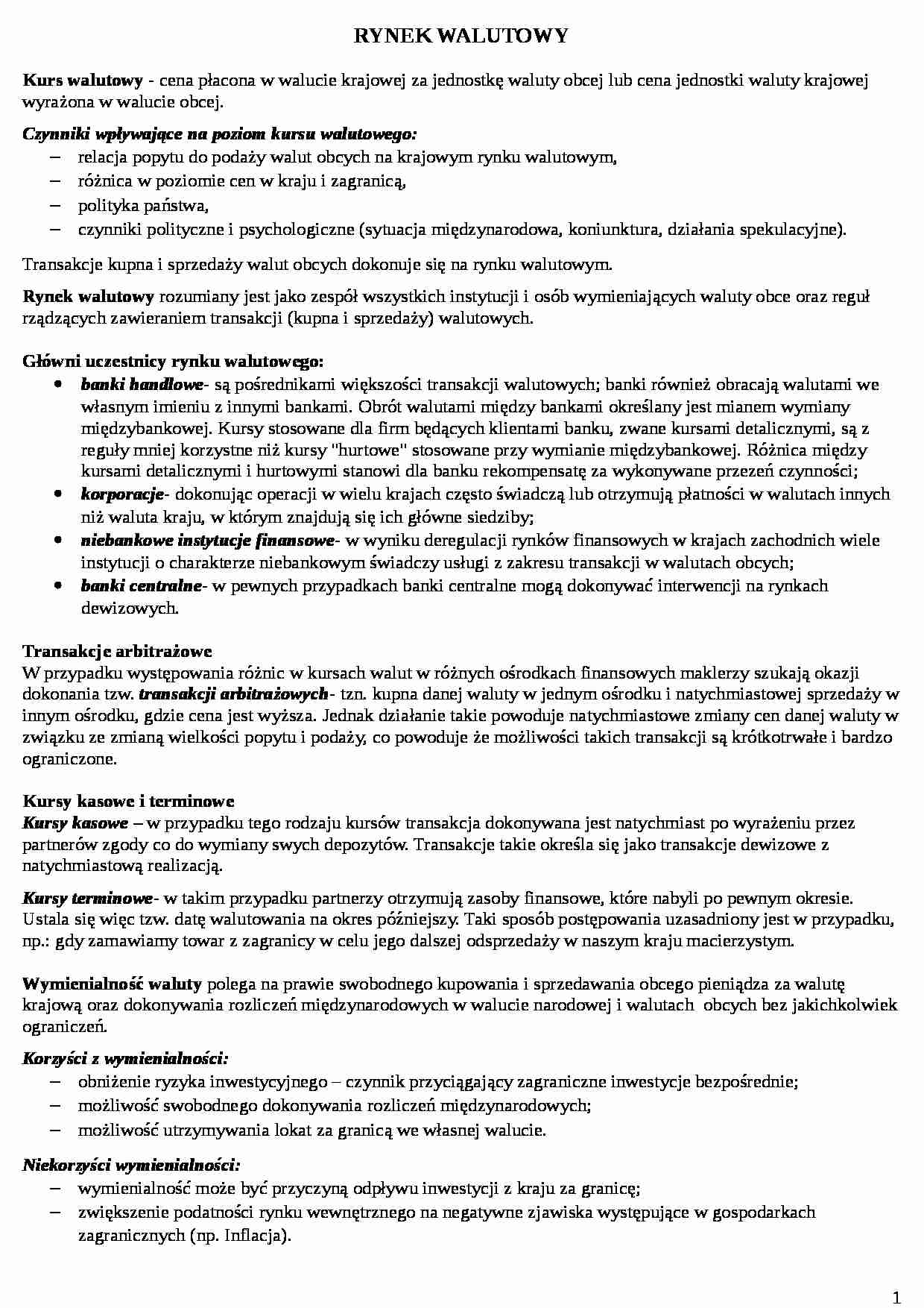 Finanse międzynarodowe - wykłady - strona 1