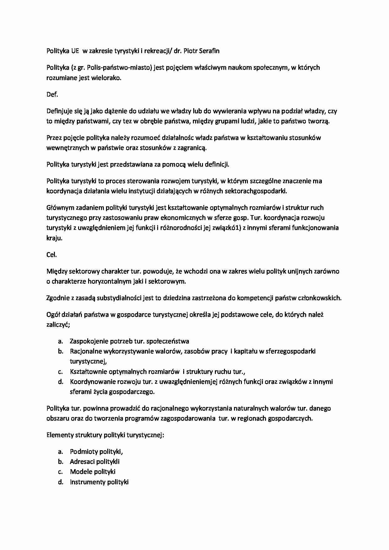 Polityka UE (wyk.I) - strona 1