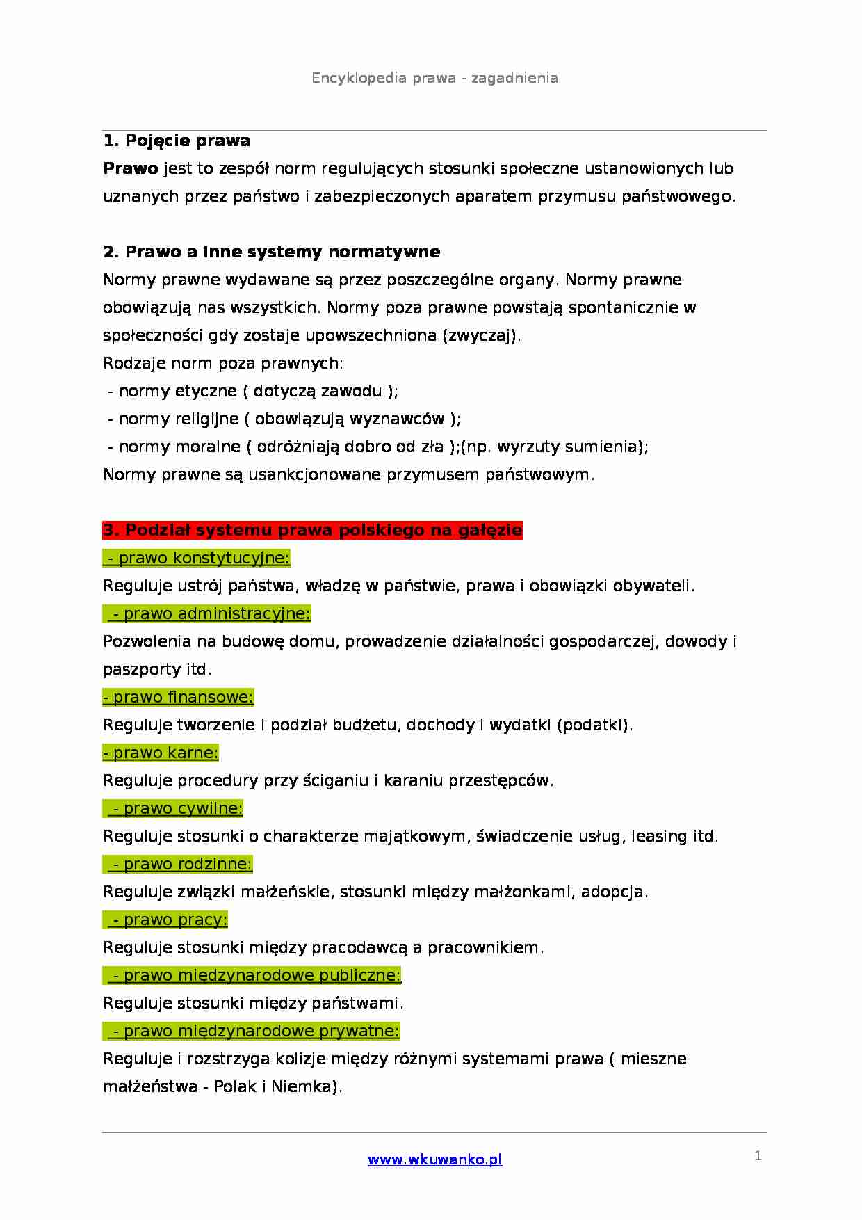 Encyklopedia prawa - Prawo a inne systemy normatywne - strona 1