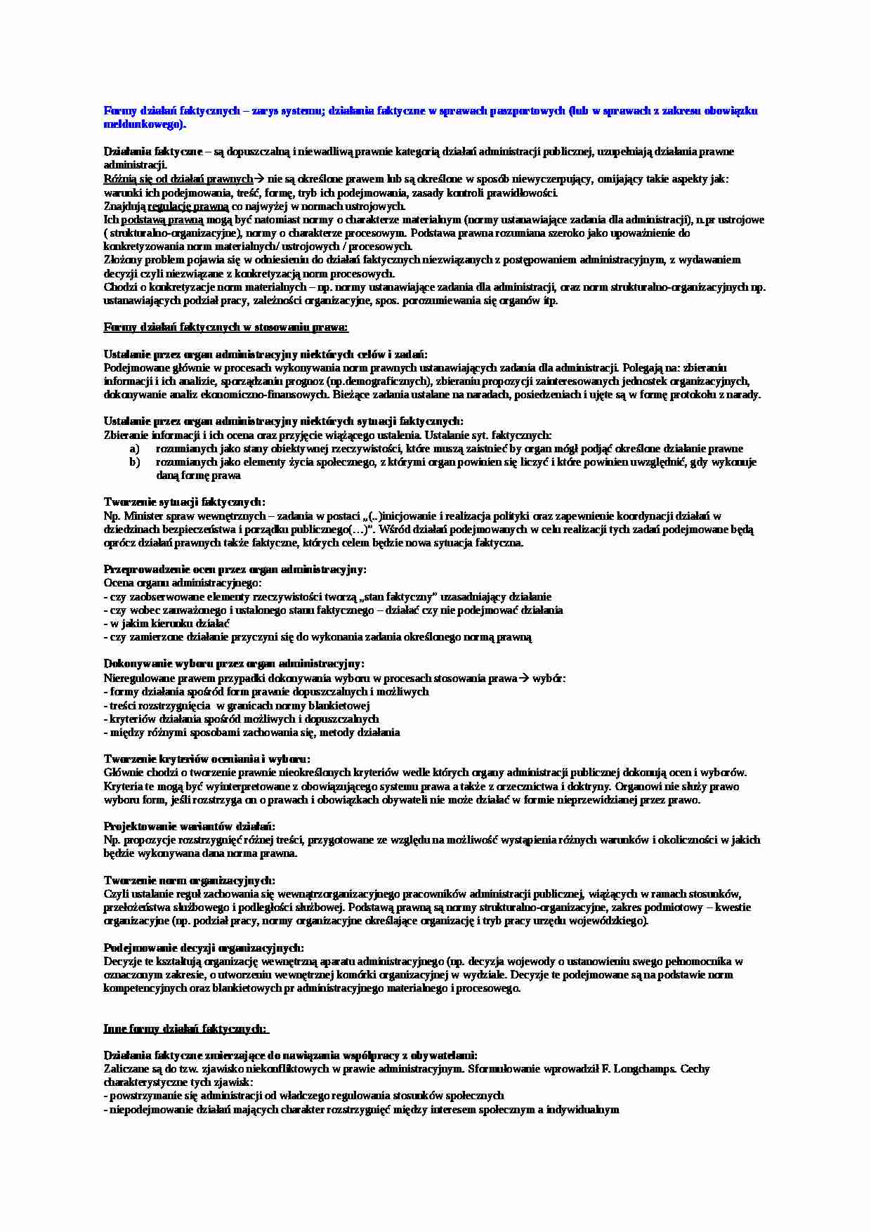 Formy działań faktycznych - strona 1