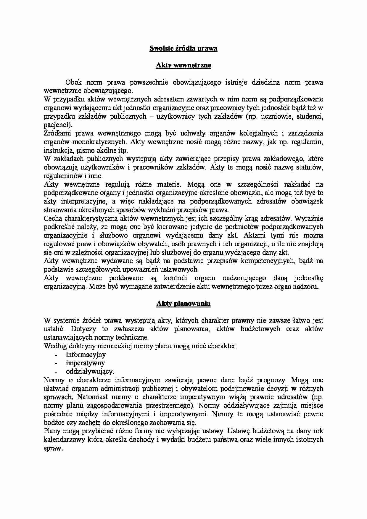 Swoiste źródła prawa - strona 1