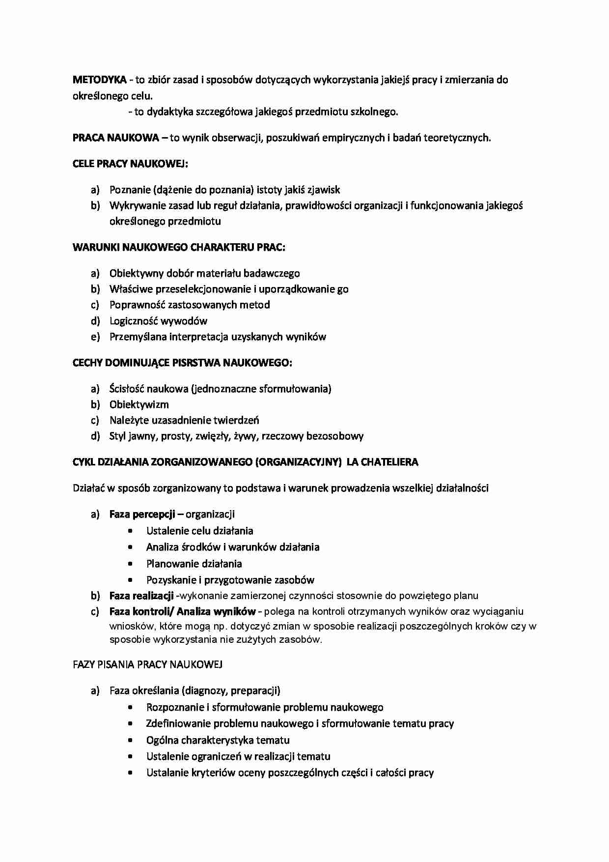 Metodyka pracy naukowej - strona 1