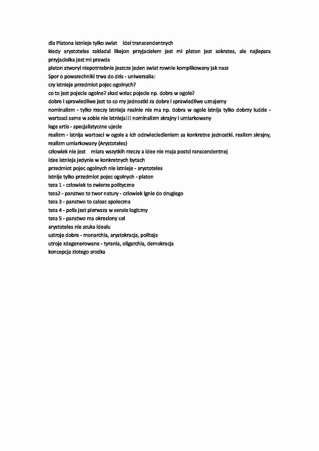 Platon - Nominalizm - strona 1