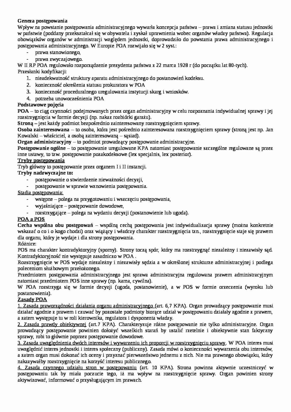 Licencjat II rok. Egzamin POA - strona 1