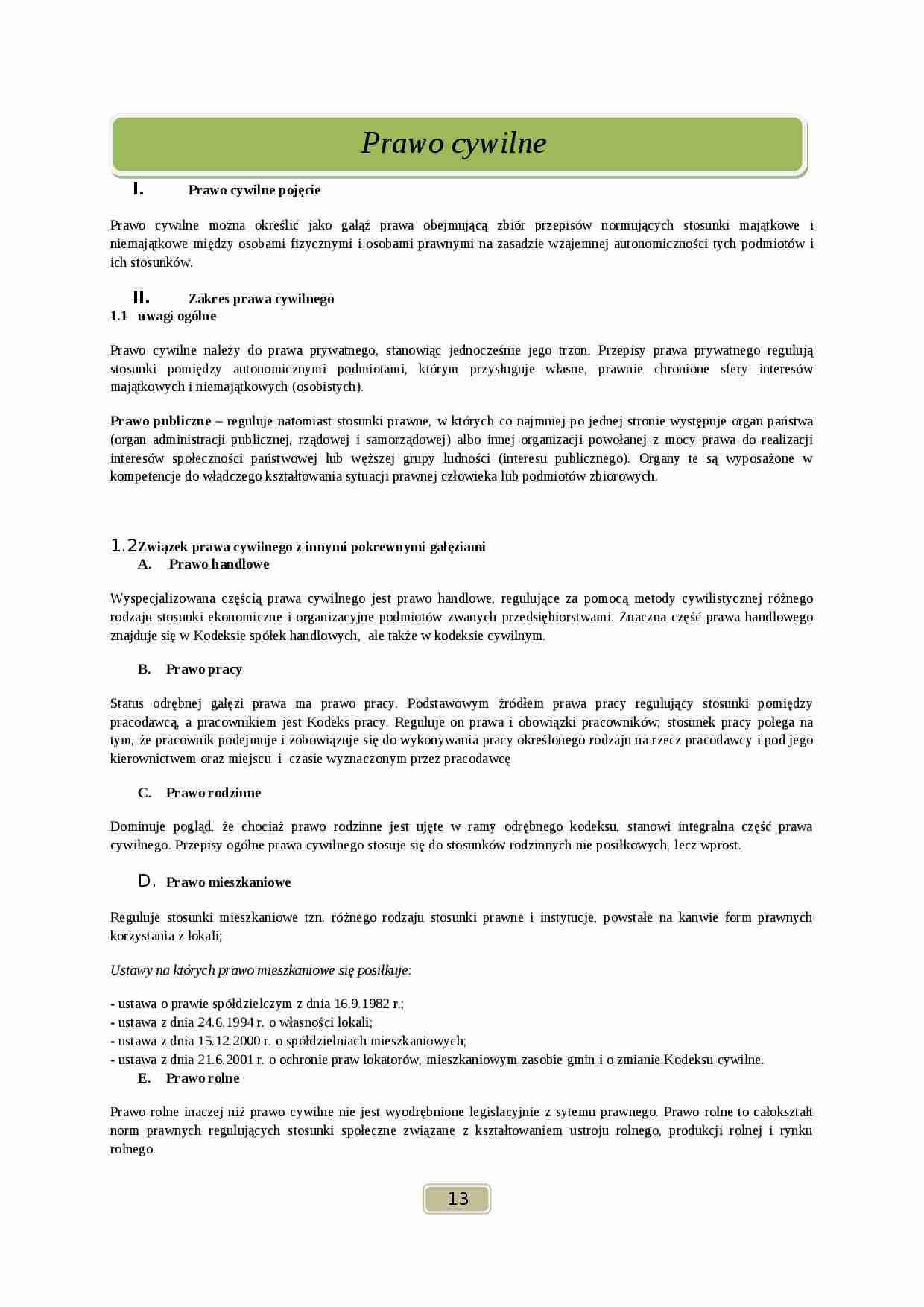 Prawo  cywilne - cześć ogólna i rzeczowa - strona 1