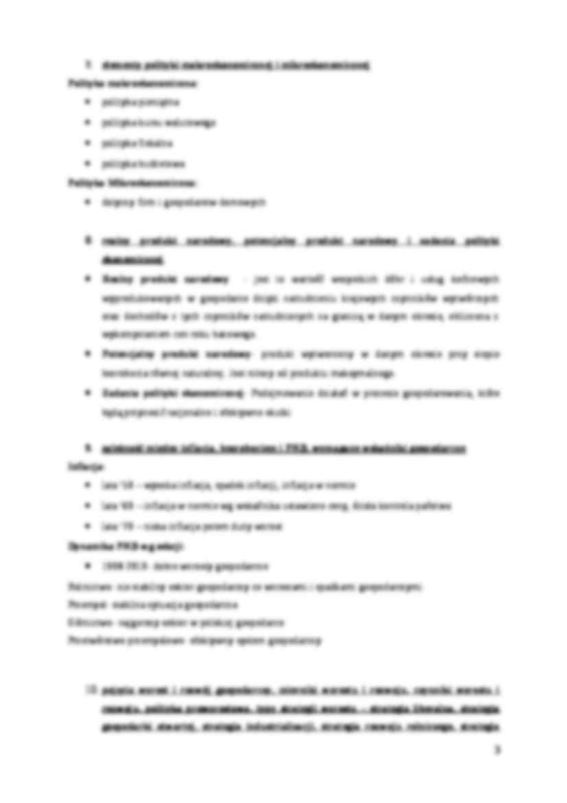 Polityka Gospodarcza - zagadnienia na egzamin - strona 3