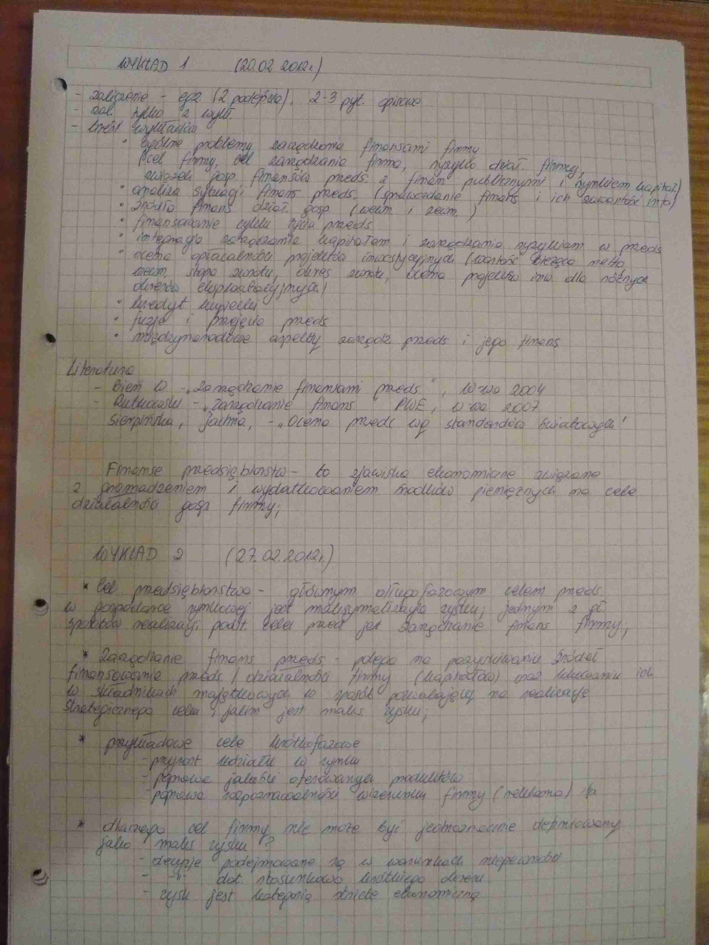 Finanse przedsiębiorstw - wykłady cz.1 - strona 1