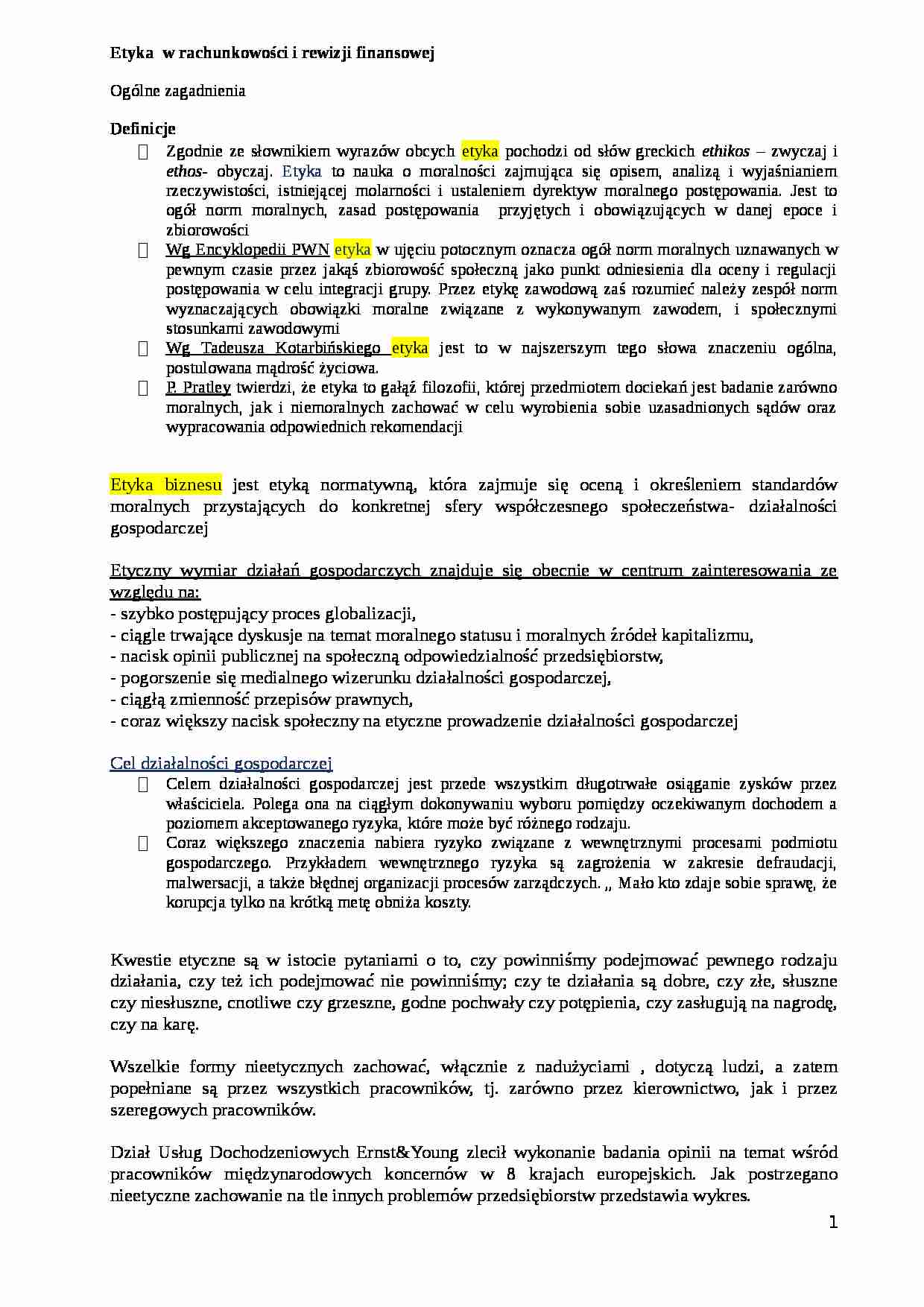 Etyka w rachunkowości - strona 1