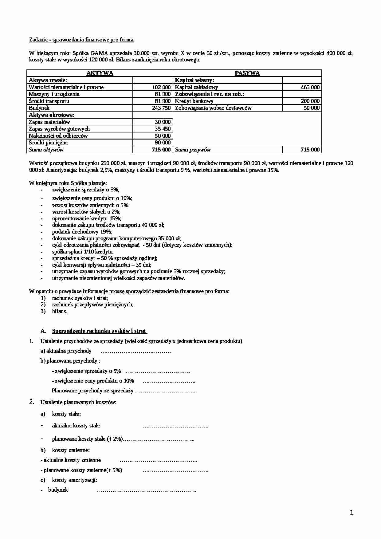 sprawozdania pro forma - strona 1