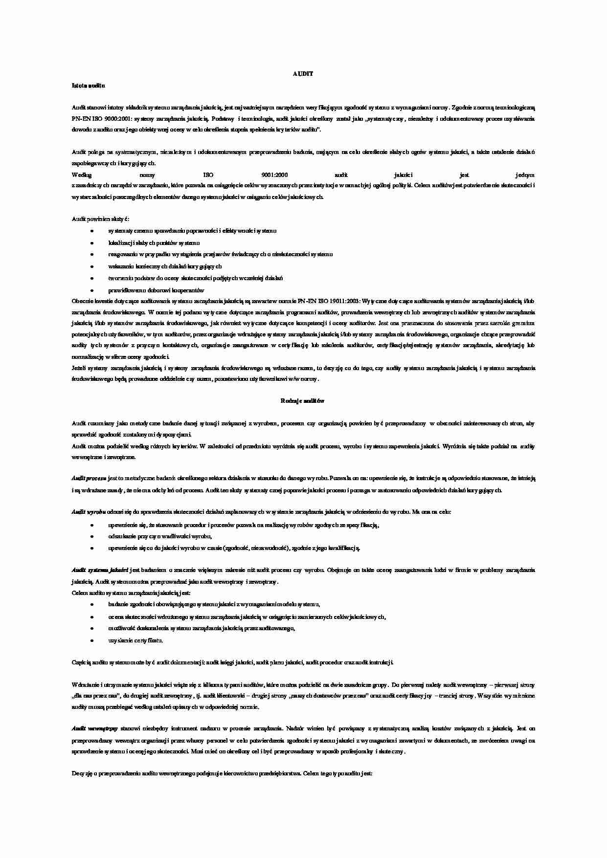 Audit - strona 1