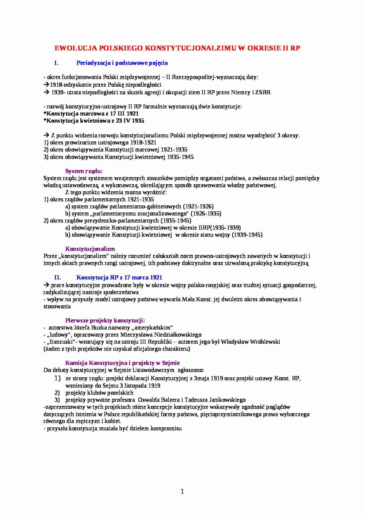 Prawo Konstytucyjne skrypt - strona 1