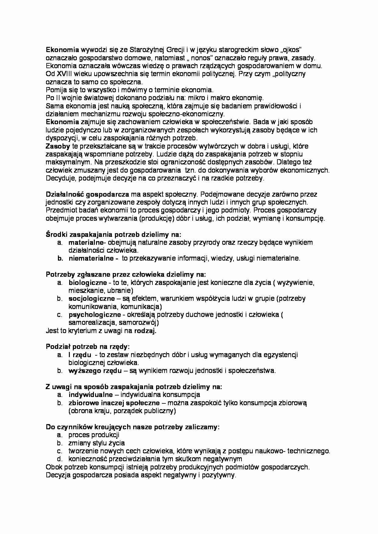 Mikro i makro ekonomia - strona 1