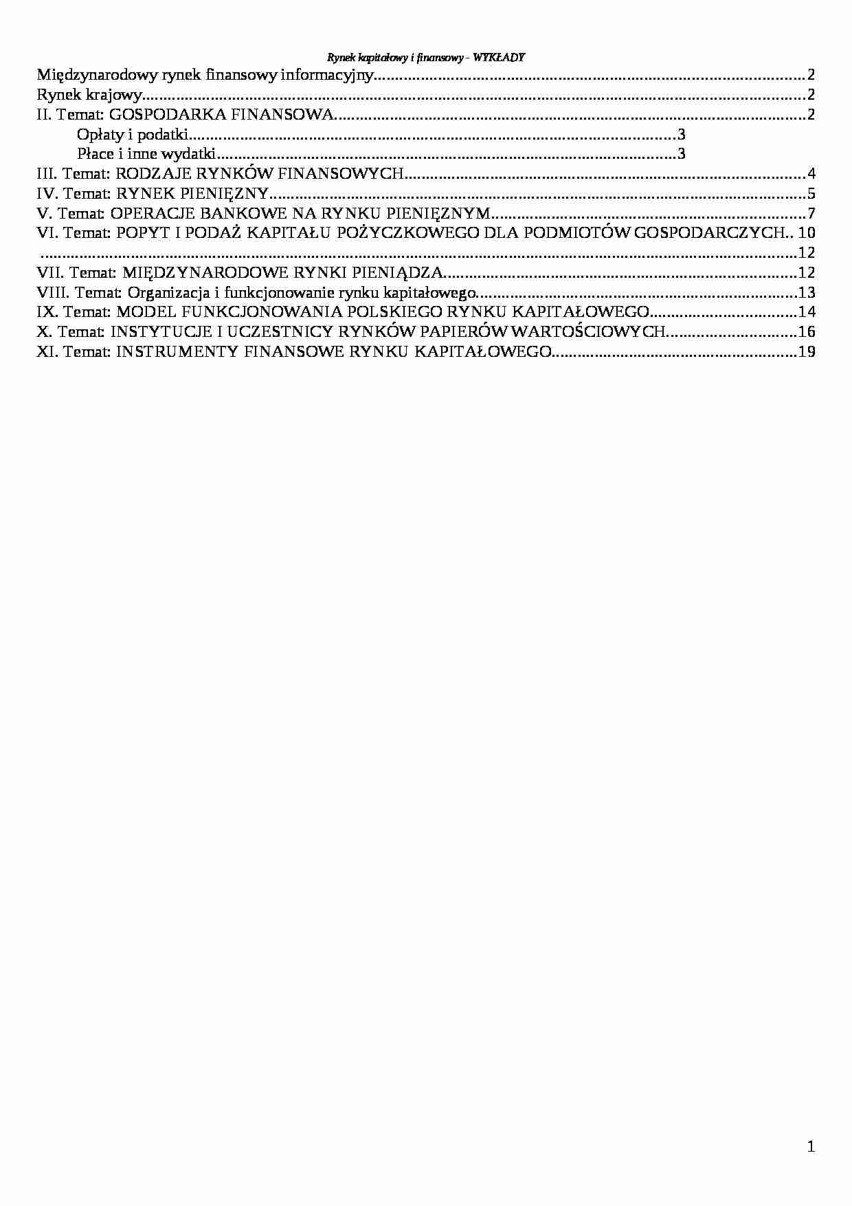 Rynek Kapitałowy i Finansowy - strona 1