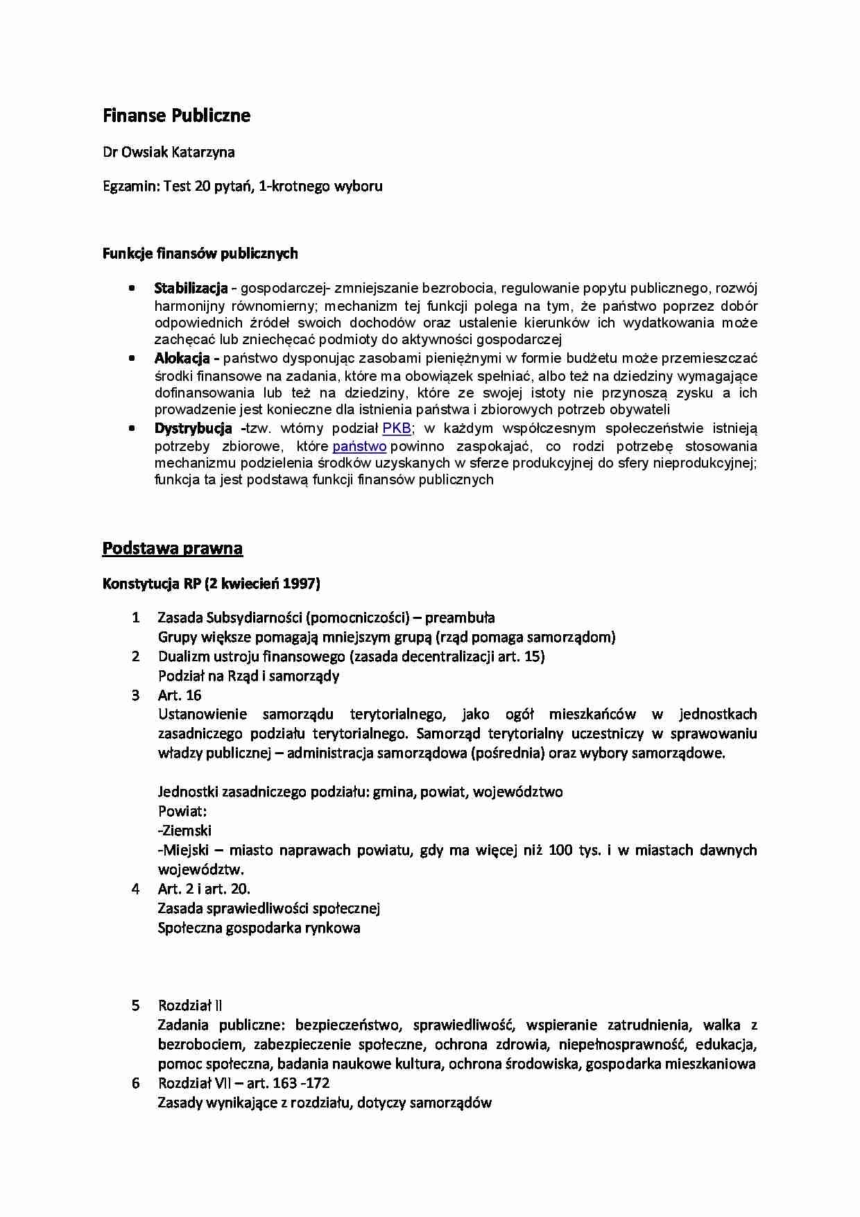 Wykłady z finansów publicznych - strona 1