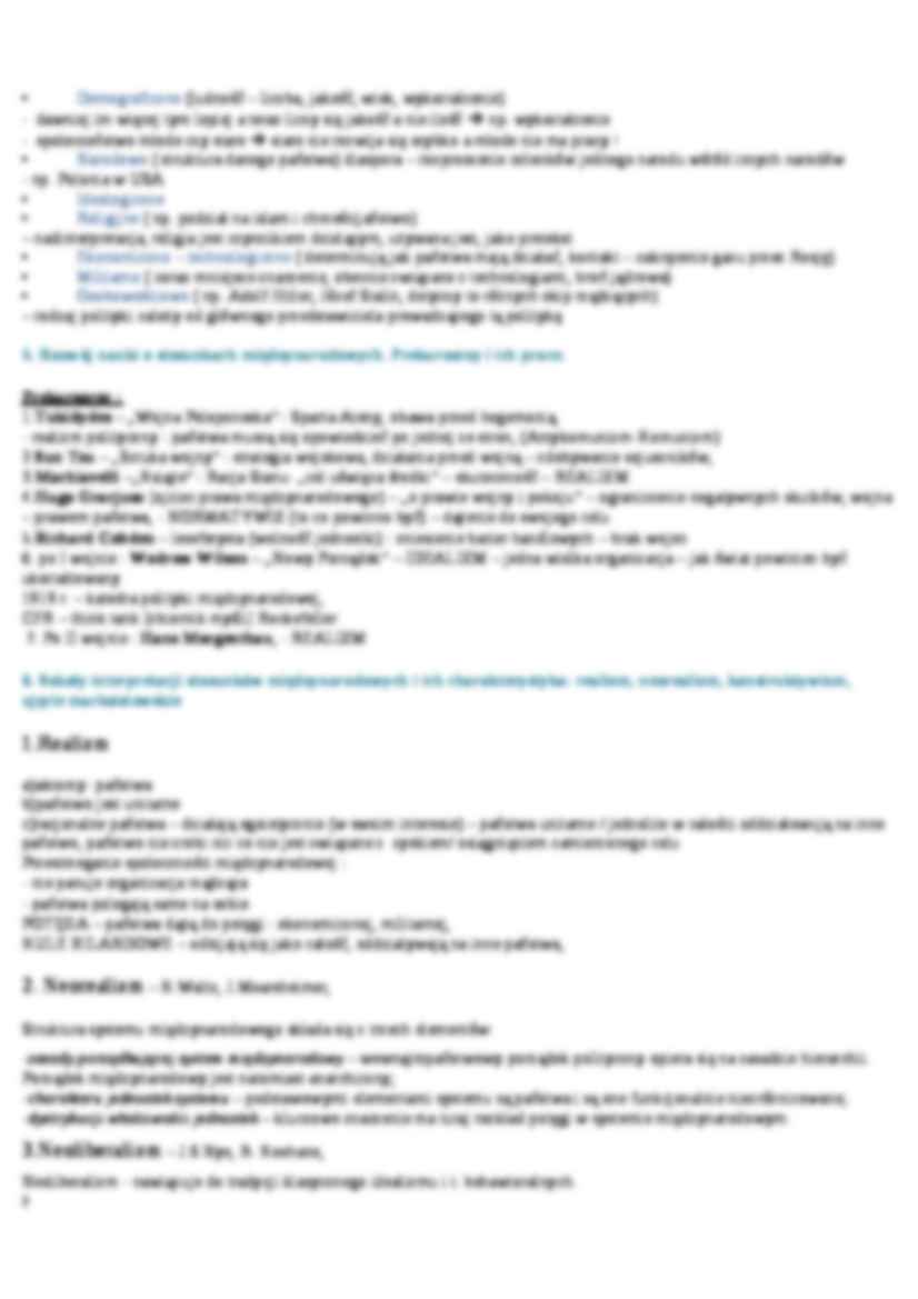 Stosunki międzynarodowe - opracowane pytania - strona 2