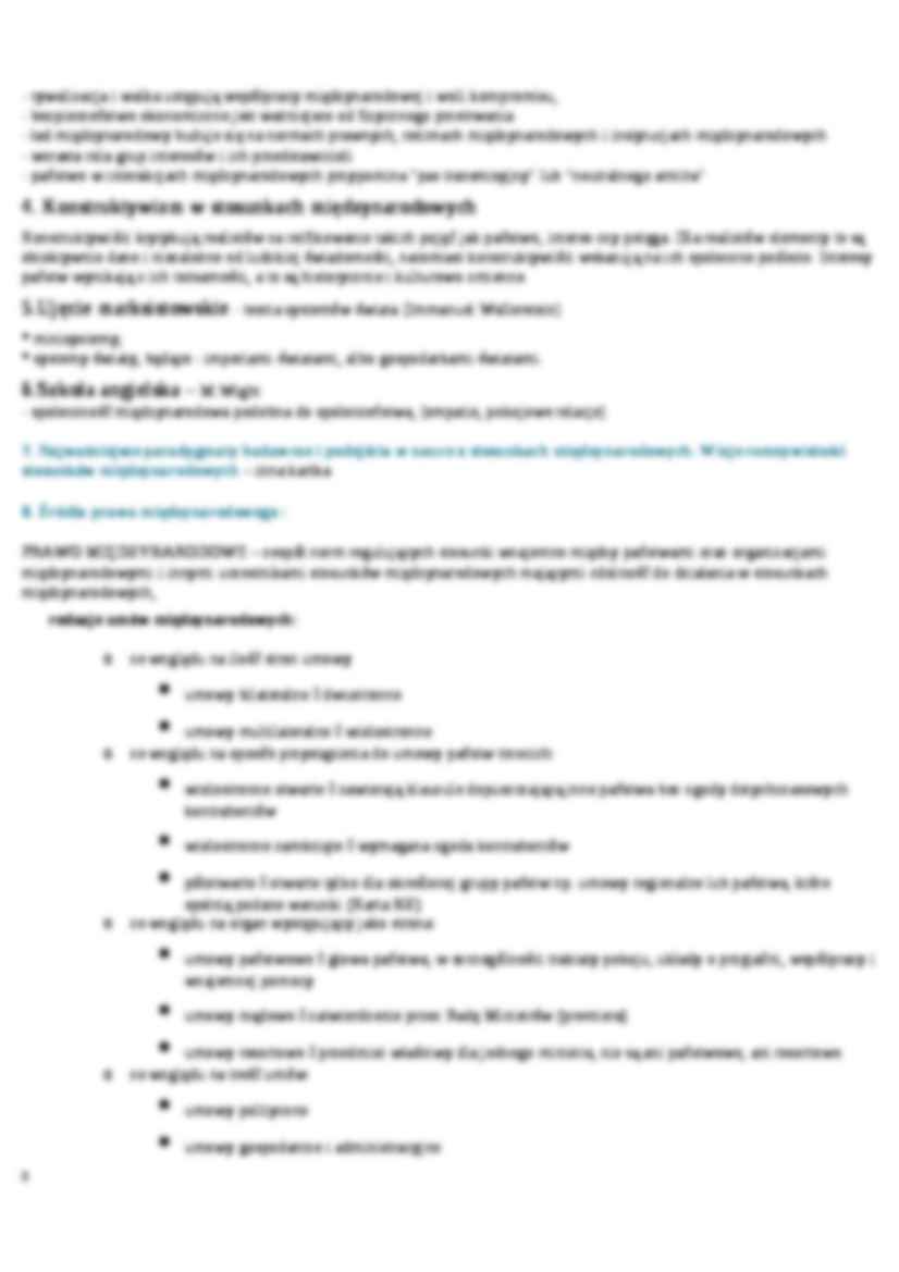 Stosunki międzynarodowe - opracowane pytania - strona 3