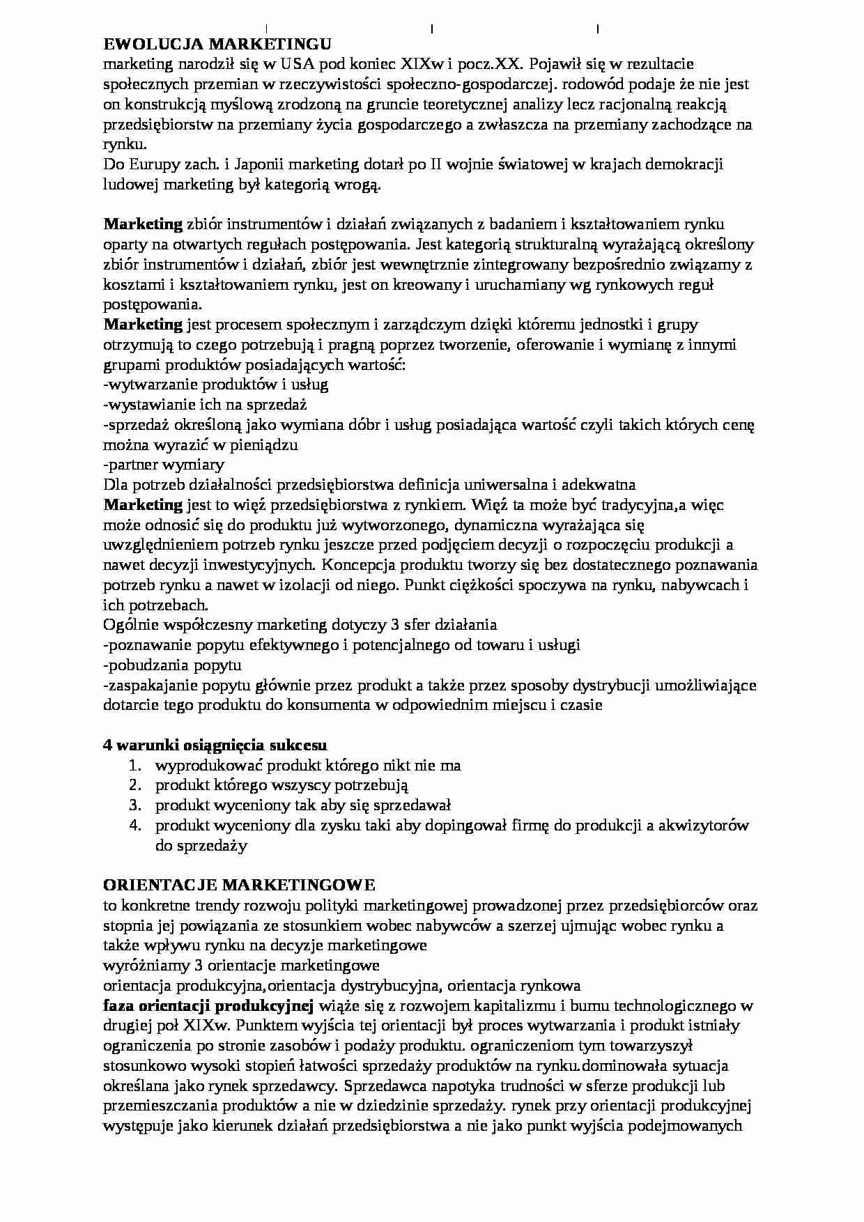 Marketing opracowanie - strona 1